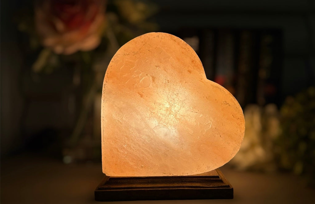 Natural Himalayan Salt Lamp - Heart Shaped Crystal Lamp for Home Décor & Wellness