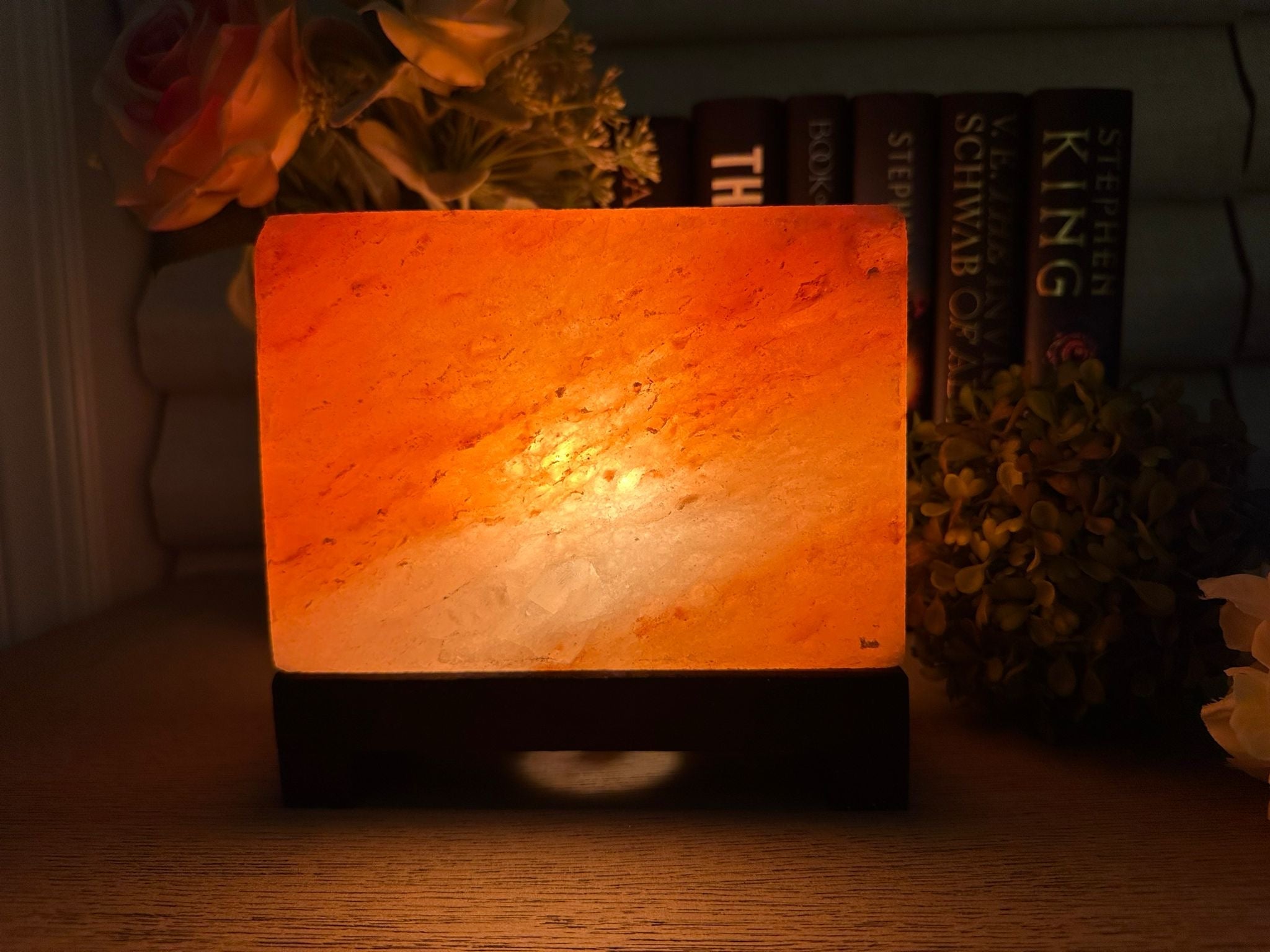 Natural Himalayan Salt Lamp - Rectangle Shape for Home Decor & Wellness