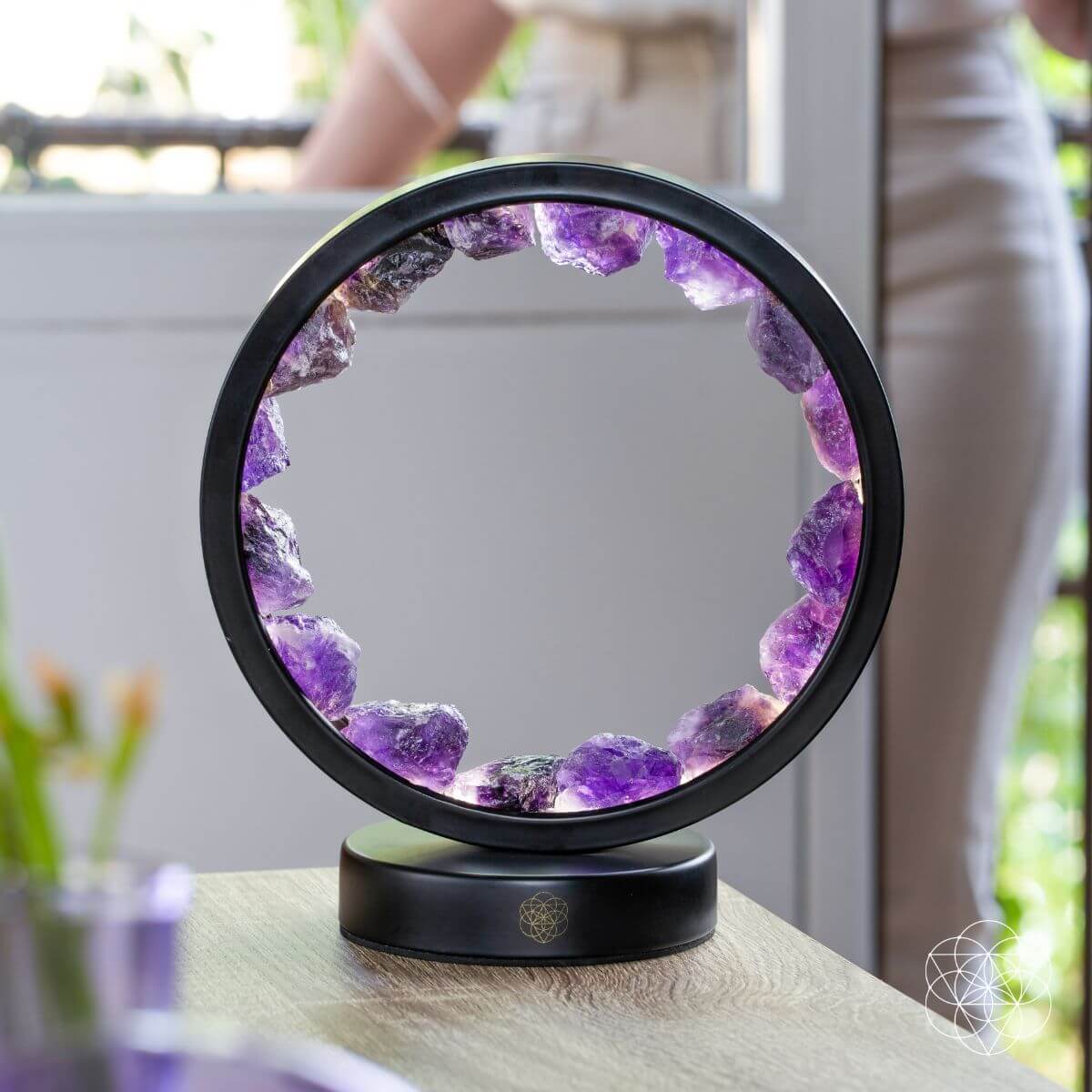 Amethyst Night Lamp for Spiritual Protection and Peace - Healing Crystal Home Decor