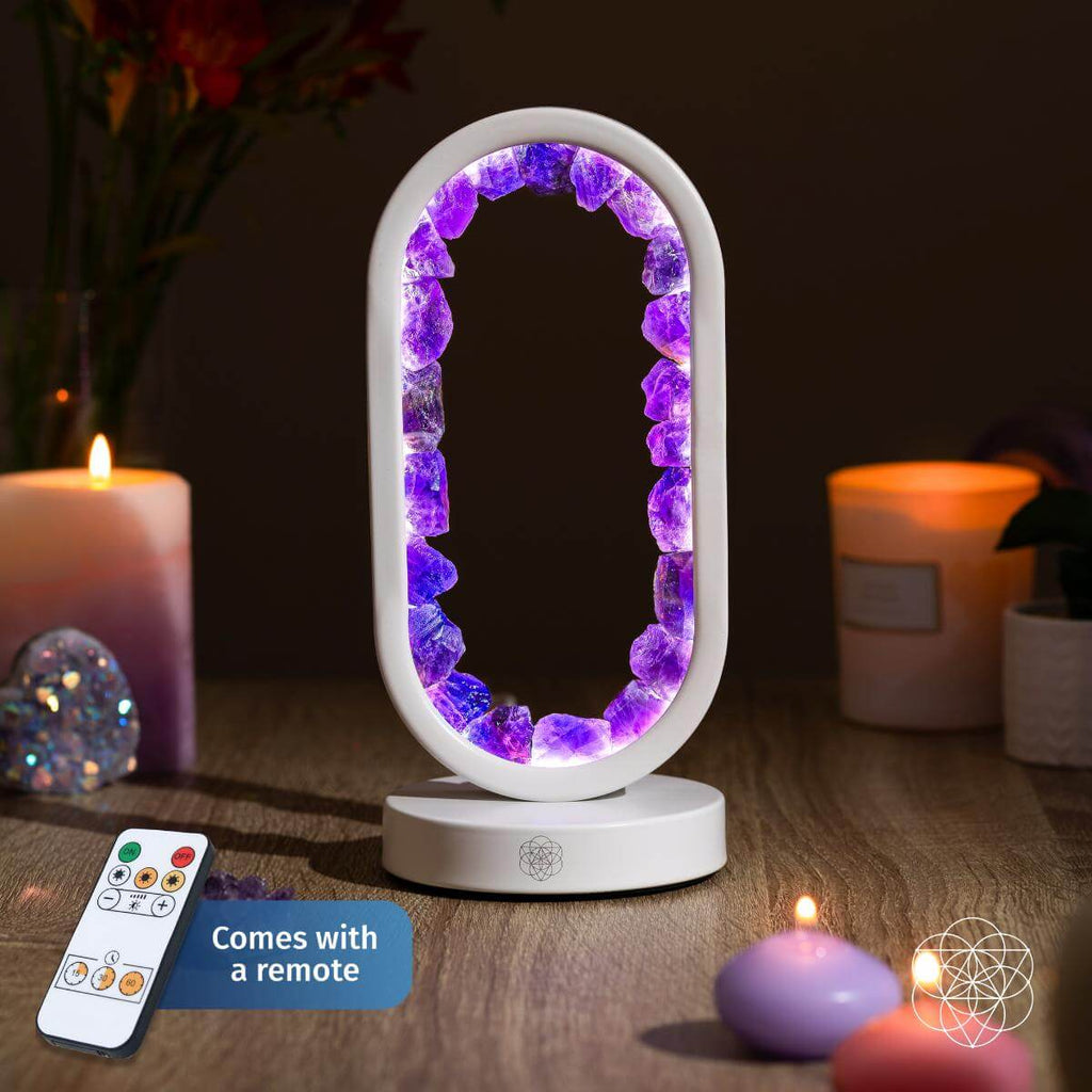 Amethyst Night Lamp for Stress Relief and Relaxation - Healing Crystal Light