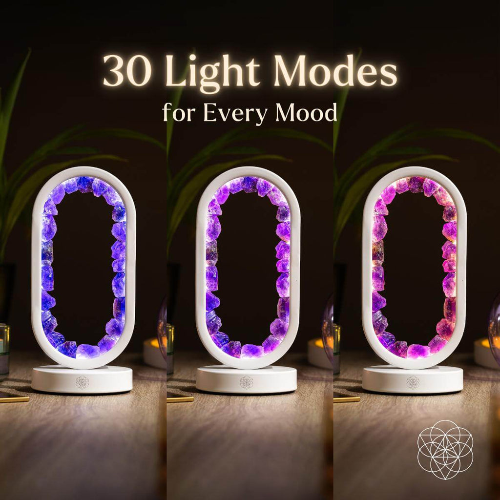 Amethyst Night Lamp for Stress Relief and Relaxation - Healing Crystal Light