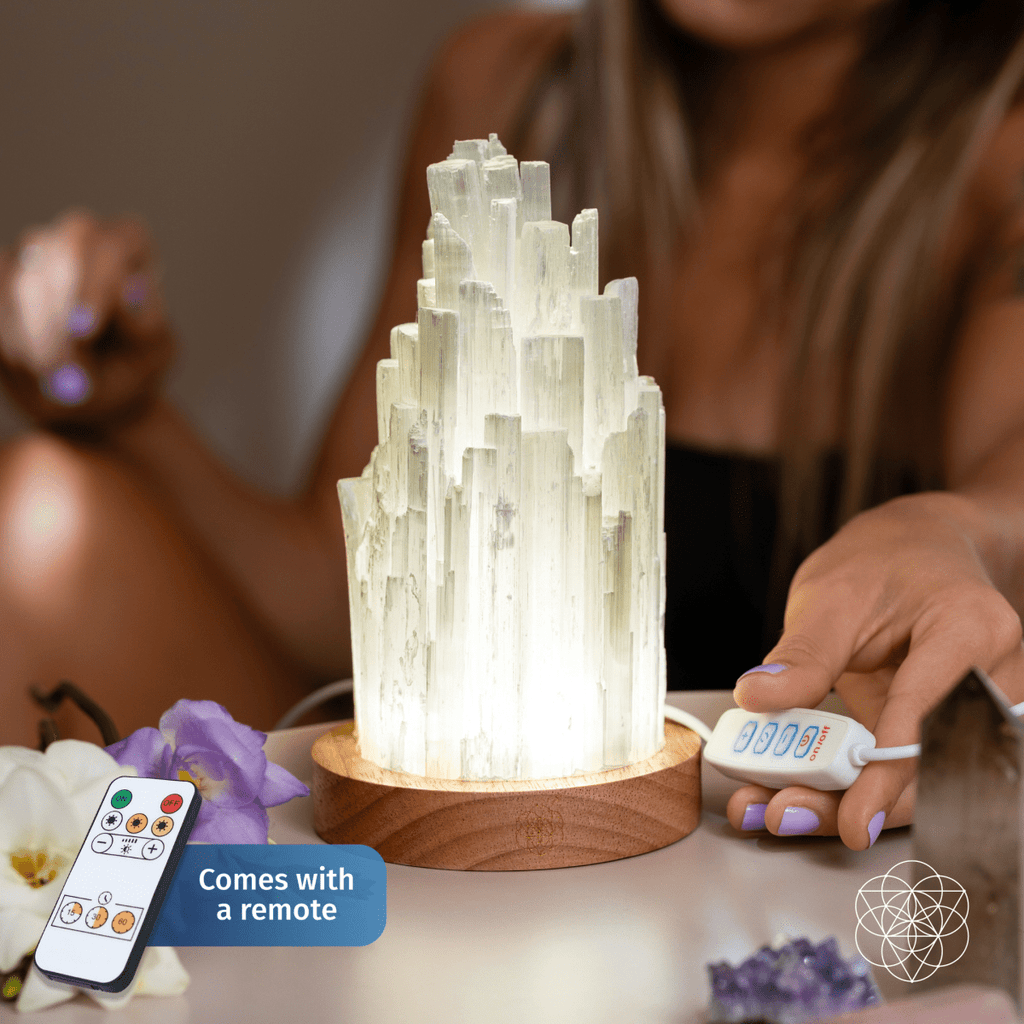 Selenite Night Lamp - 2 Pounds of Healing Crystal Light for Home Decor and Wellness