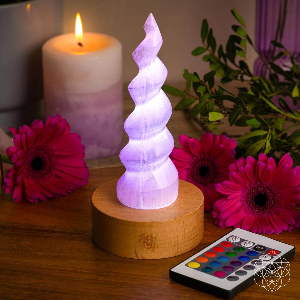 Selenite Flame Night Lamp - Healing Crystal Light for Home Decor and Meditation