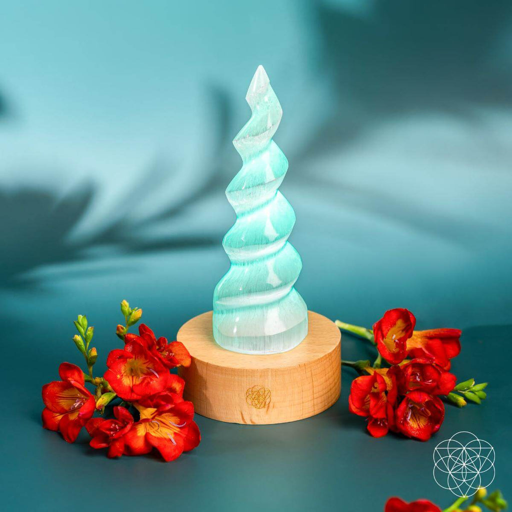 Selenite Flame Night Lamp - Healing Crystal Light for Home Decor and Meditation